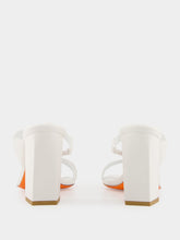 Santoni White Leather Adriatica Mules