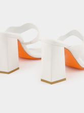 Santoni White Leather Adriatica Mules