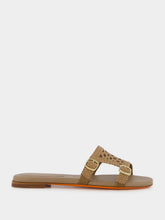 Santoni Woven Leather Slide Sandals