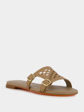 Santoni Woven Leather Slide Sandals
