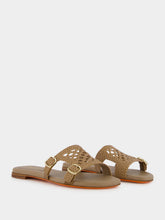 Santoni Woven Leather Slide Sandals