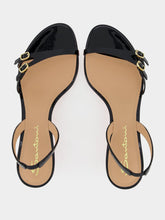 Black Virna Mid-Heel Leather Sandals | PDP - Fashion Clinic