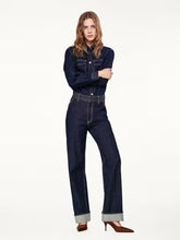 Frame Dark Blue Trapunto Denim Trousers