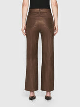 Frame Le Slim Palazzo Leather Trousers in Bark