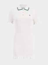 Casablanca White Shirred Polo Minidress