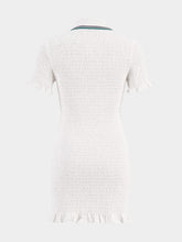 Casablanca White Shirred Polo Minidress