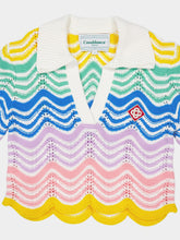 Casablanca Gradient Wave Crochet Top