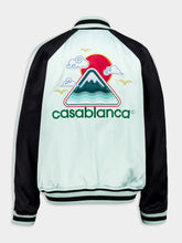 Casablanca Mint Embroidered Satin Bomber Jacket