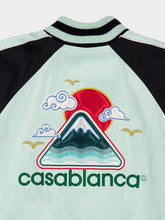 Casablanca Mint Embroidered Satin Bomber Jacket