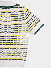 Casablanca Cotton Tuck Stitch Cropped Polo Shirt in Multicolour