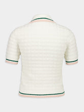 Casablanca White Cotton Bouclé Polo Shirt