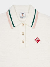 Casablanca White Cotton Bouclé Polo Shirt