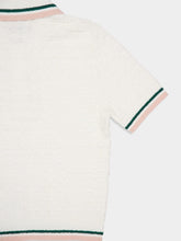 Casablanca White Cotton Bouclé Polo Shirt