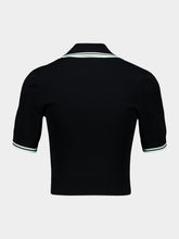 Casablanca Black V-Neck Short-Sleeve Polo in Viscose