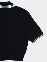 Casablanca Black V-Neck Short-Sleeve Polo in Viscose