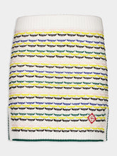 Casablanca Cotton Tuck Stitch Knit Mini Skirt in Multicolour