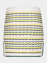 Casablanca Cotton Tuck Stitch Knit Mini Skirt in Multicolour