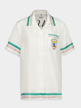 Casablanca White Casa Way Silk Cuban Collar Shirt