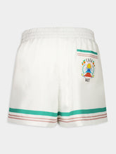 Casablanca White Casa Way Silk Twill Shorts