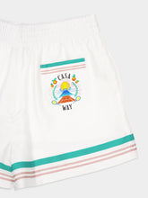 Casablanca White Casa Way Silk Twill Shorts
