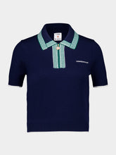 Casablanca Navy Knit Tennis Polo Shirt