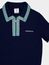 Casablanca Navy Knit Tennis Polo Shirt