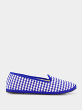 Vibi Venezia Blue Checked Slip-On Loafers
