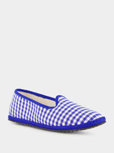 Vibi Venezia Blue Checked Slip-On Loafers