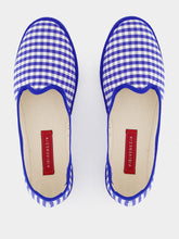 Vibi Venezia Blue Checked Slip-On Loafers