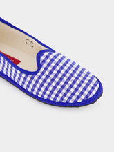 Vibi Venezia Blue Checked Slip-On Loafers
