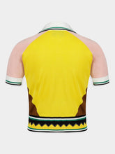 Casablanca Graphic Panelled Knit Polo