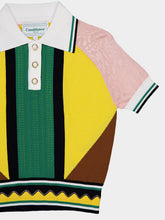 Casablanca Graphic Panelled Knit Polo