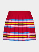 Casablanca Multicolour Dark Red Striped Pleated Mini Skirt