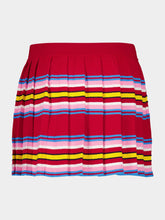 Casablanca Multicolour Dark Red Striped Pleated Mini Skirt