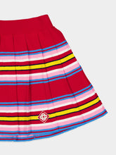 Casablanca Multicolour Dark Red Striped Pleated Mini Skirt