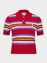 Casablanca Multicolour Dark Red Striped Polo Shirt