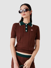 Casablanca Dark Brown Cable Knit Polo Shirt