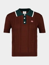 Casablanca Dark Brown Cable Knit Polo Shirt