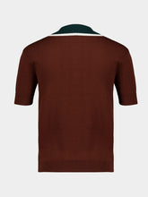 Casablanca Dark Brown Cable Knit Polo Shirt
