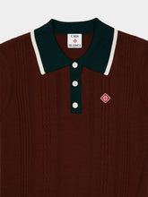 Casablanca Dark Brown Cable Knit Polo Shirt