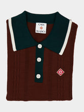 Casablanca Dark Brown Cable Knit Polo Shirt