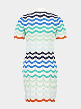 Casablanca Gradient Wave Crochet Mini Dress