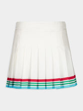 Casablanca White Casa Way World Series Pleated Silk Skirt