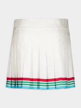 Casablanca White Casa Way World Series Pleated Silk Skirt