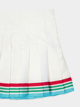 Casablanca White Casa Way World Series Pleated Silk Skirt