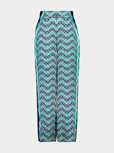 Casablanca Monogram Wave Silk Wide-Leg Trousers