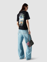 Casablanca Light Wash Blue Graffiti Distressed Denim Jeans