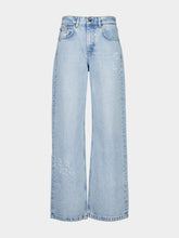 Casablanca Light Wash Blue Graffiti Distressed Denim Jeans