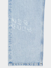 Casablanca Light Wash Blue Graffiti Distressed Denim Jeans