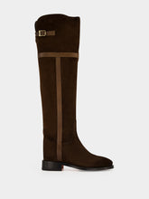 Santoni Janelle Brown Suede Knee-High Boots